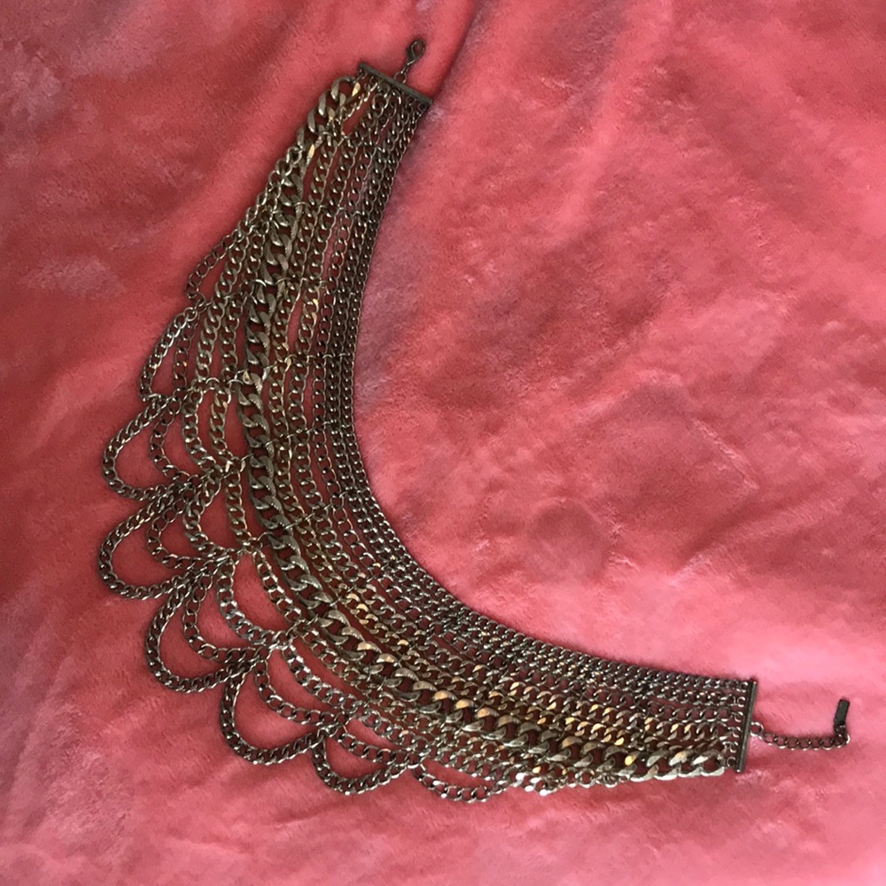 Gold bauble bar necklace